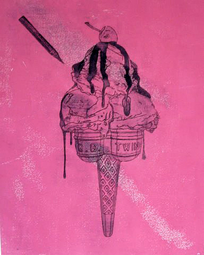 Anielka Hampson Print G.B. Twin Pop Pink